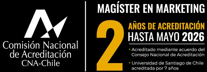 Banner de acreditación CNA del Magíster en Marketing de la Universidad de Santiago de Chile